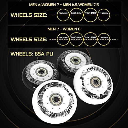 Nattork インラインスケート 大人用 高性能 プロフェッショナル ブレード ローラー メンズ レディース レース フリースタイル スラローム スケート ホワイト Nattork インラインスケート 大人用 高性能 プロフェッショナル ブレード ローラー メンズ レディース レース フリースタイル スラローム スケート ホワイト