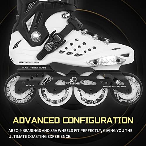 Nattork インラインスケート 大人用 高性能 プロフェッショナル ブレード ローラー メンズ レディース レース フリースタイル スラローム スケート ホワイト Nattork インラインスケート 大人用 高性能 プロフェッショナル ブレード ローラー メンズ レディース レース フリースタイル スラローム スケート ホワイト
