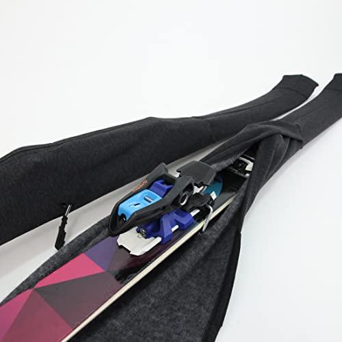 非常に良い MONS スキー用ニットケース ソールカバー スキーケース ブレーキアーム用穴付き ｜ワイドオープンイージーフィットファブリックソフト 通気性 伸縮性 ヘザー