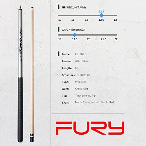 CRICAL Fury FS プールキュー ビリヤードキュー 12.5mm タイガーチップ 4チョイス スポーツ シリコンラップ メープルシャフト (FS-ブラック) FS CRICAL Fury プールキュー ビリヤードキュー 5mm タイガーチップ 4チョイス スポーツ シリコンラップ メープルシャフト ブラック