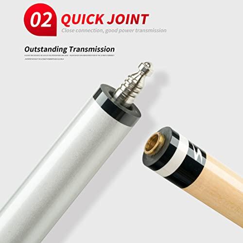 CRICAL Fury FS プールキュー ビリヤードキュー 12.5mm タイガーチップ 4チョイス スポーツ シリコンラップ メープルシャフト (FS-ブラック) FS CRICAL Fury プールキュー ビリヤードキュー 5mm タイガーチップ 4チョイス スポーツ シリコンラップ メープルシャフト ブラック