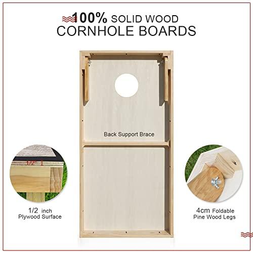 正規品 コーンホールセット コーンホールゲーム:無垢材コーンホールアウトドアゲームセット プレミアムコーンホール調整ボード2つ ビーンバッグ8個 トラベルケース 【QGW1398415129】(49042円)