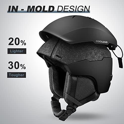 Odoland スキーヘルメット スノーボードヘルメット ダイヤル式サイズ調整 ASTM安全認証 高密度ABSとPC 大人用 男女兼用 子供用 ジュニア ブラック S Odoland スキーヘルメット スノーボードヘルメット ダイヤル式サイズ調整 ASTM安全認証 高密度ABSとPC 大人用 男女兼用 子供用 ジュニア ブラック