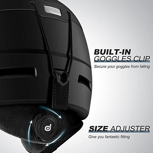 Odoland スキーヘルメット スノーボードヘルメット ダイヤル式サイズ調整 ASTM安全認証 高密度ABSとPC 大人用 男女兼用 子供用 ジュニア ブラック S Odoland スキーヘルメット スノーボードヘルメット ダイヤル式サイズ調整 ASTM安全認証 高密度ABSとPC 大人用 男女兼用 子供用 ジュニア ブラック