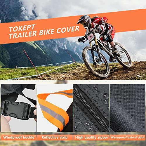 Tokept バイクカバー 600D アップグレード 防水 高耐熱オックスフォード生地 反射ストリップ付き 車 RV SUV トラベルトレーラー 保護カバー (ブラックXL) Tokept バイクカバー 600D アップグレード 防水 高耐熱オックスフォード生地 反射ストリップ付き RV SUV トラベルトレーラー 保護カバー ブラックXL
