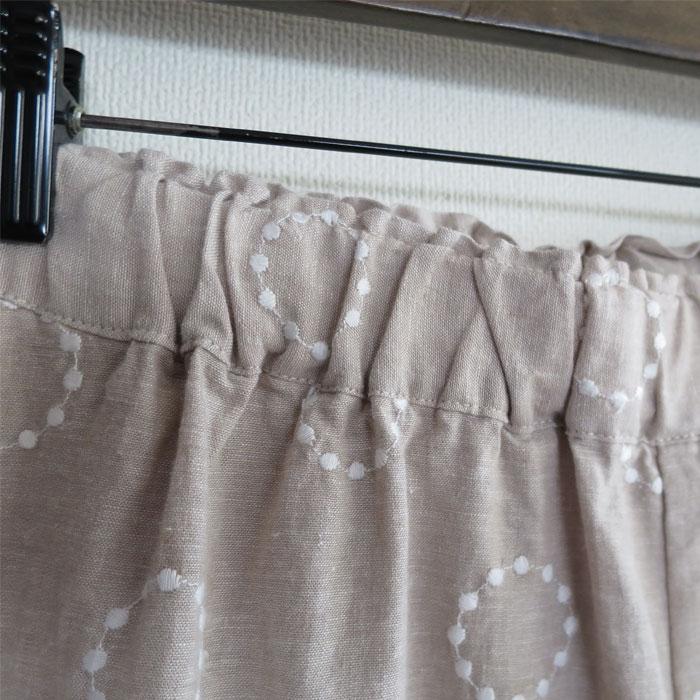 blue willow ブルーウィロー コットン リネン 平織 サークル刺繍