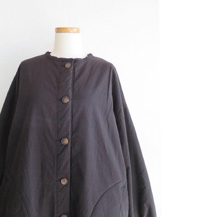 Bliss bunch ブリスバンチ 裏ボア ノーカラーコート コットンツイル 綿