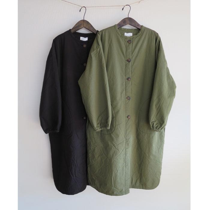 Bliss bunch ブリスバンチ 裏ボア ノーカラーコート コットンツイル 綿