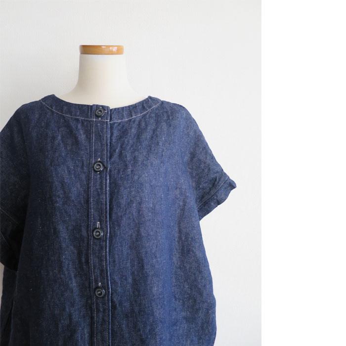 UNPLE アンプル リネン 2WAY ワイド ベスト リネンデニム リネンツイル