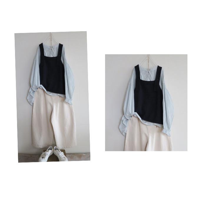 mao made（マオメイド） ざっくり 麻綿 2WAY ベスト ニットベスト
