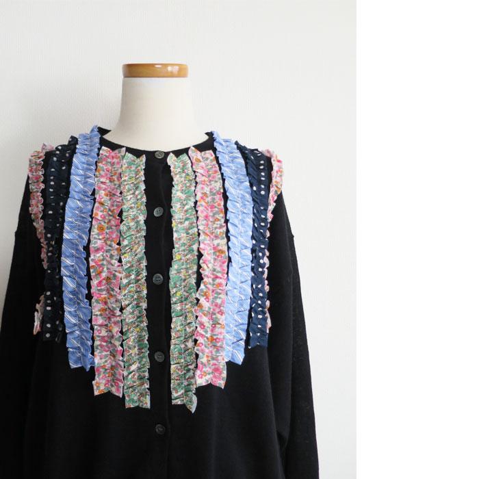週末♪Mao made☆リネンフリルカーディガン mao made（マオメイド） リネンコットン ふりふり フリルカーディガン