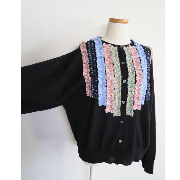mao made（マオメイド） リネンコットン ふりふり フリルカーディガン