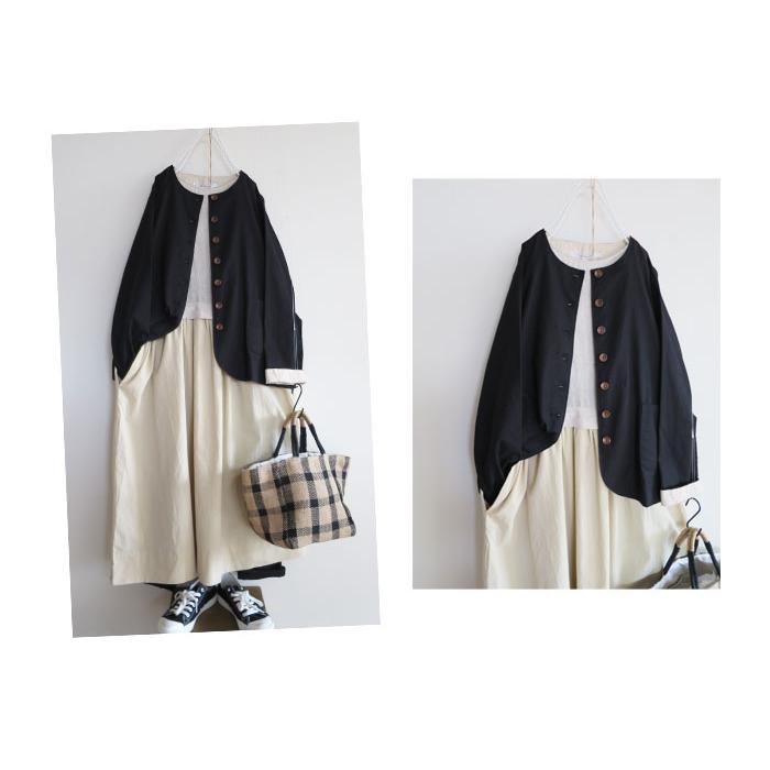CUORE STORE クオーレストア リネンコットン ノーカラージャケット 綿