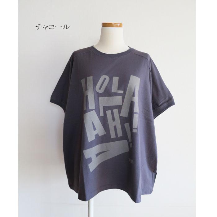 fu-dueka:: エーカ コットン天竺 変形ワイド ロゴTシャツ アロハ