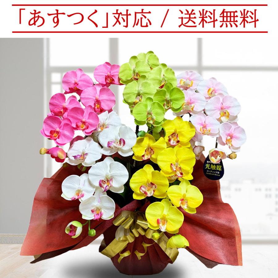 母の日 胡蝶蘭 造花 光触媒 開店祝い 5本立 カラフル 白 ピンク 黄色 お祝い 誕生日 大輪 長寿 プレゼント お歳暮 ギフト コチョウラン ココキャン |  | 01
