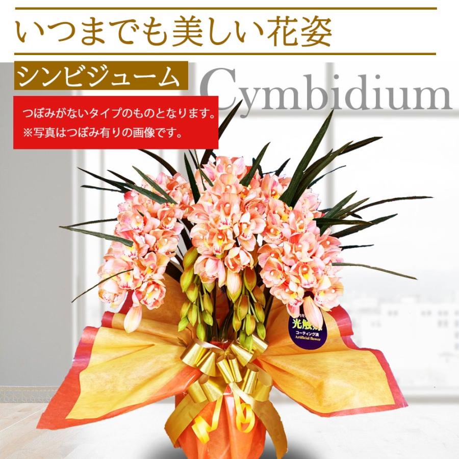シンビジウム 光触媒 ミディ 3本立ち サーモンピンク 洋ラン 造花 ギフト 可愛い お祝い 誕生日 インテリア 鉢植え ピンク |  | 01