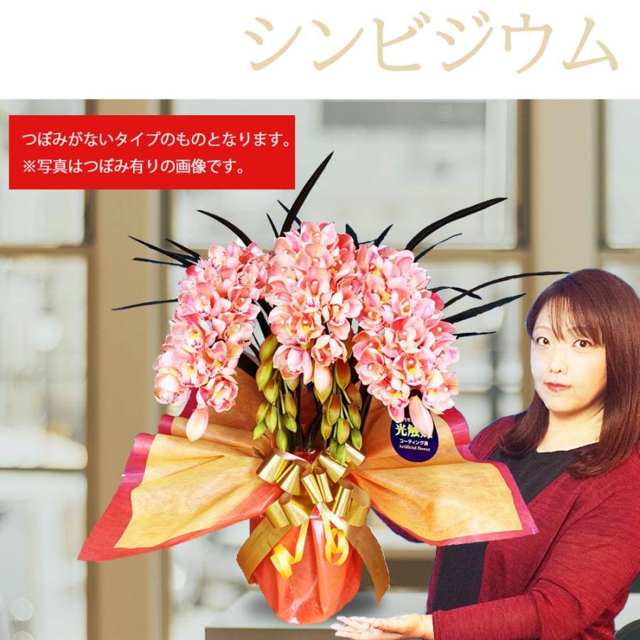 シンビジウム 光触媒 ミディ 3本立ち サーモンピンク 洋ラン 造花 ギフト 可愛い お祝い 誕生日 インテリア 鉢植え ピンク |  | 04