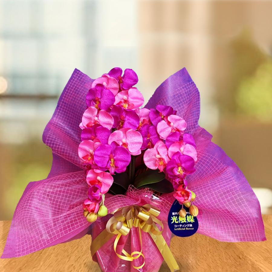 光触媒 胡蝶蘭 ミディ ダブルカラー 2色展開 造花 ギフト お祝い 鉢植え インテリア フェイクフラワー 送料無料 |  | 11