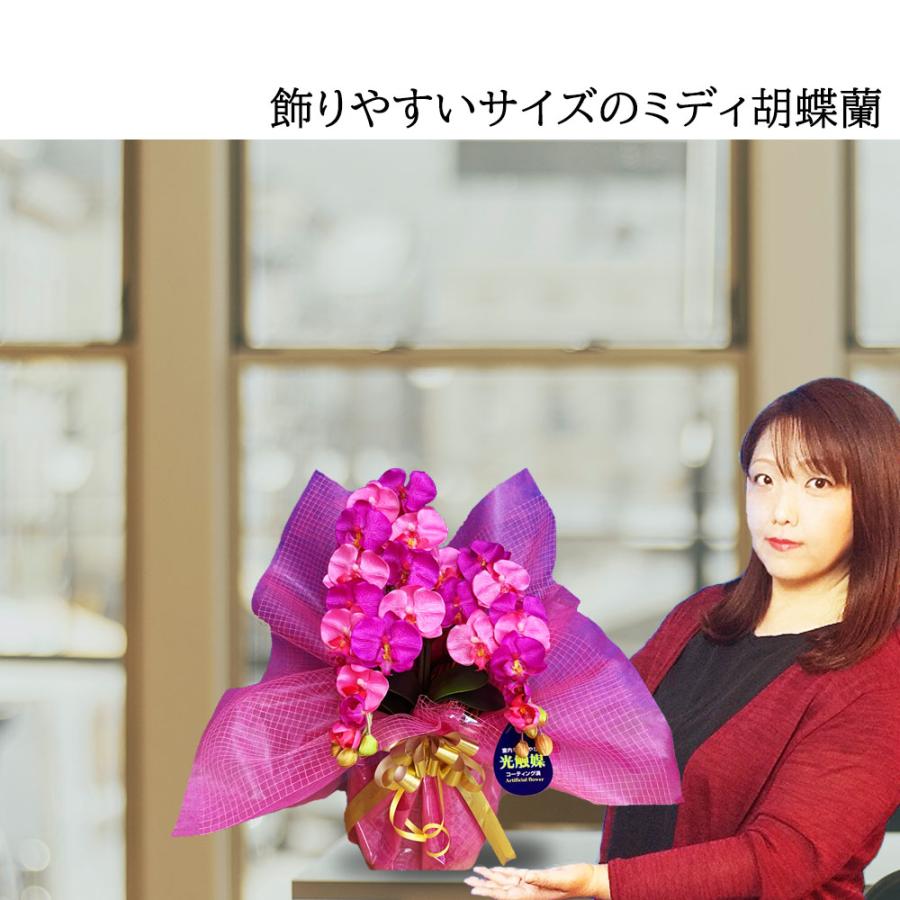 光触媒 胡蝶蘭 ミディ ダブルカラー 2色展開 造花 ギフト お祝い 鉢植え インテリア フェイクフラワー 送料無料 |  | 04