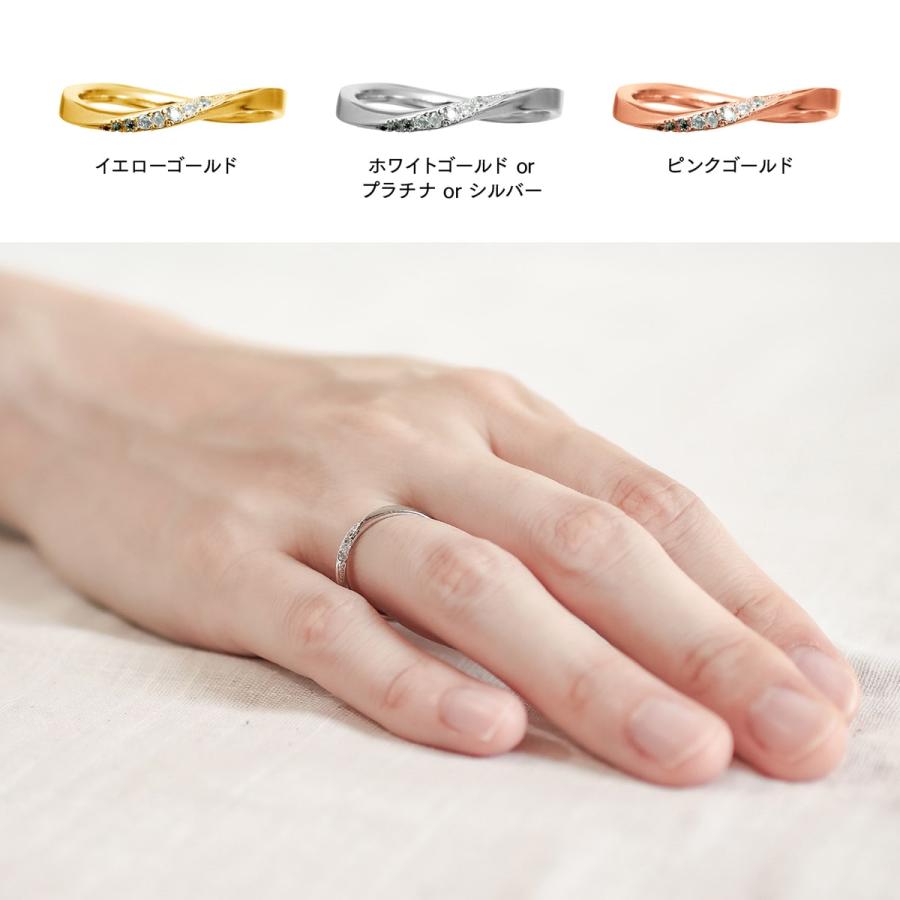 指輪 ダイヤモンド リング レディース シンプル k18 イエローゴールド ホワイトゴールド ピンクゴールド 天然ダイヤモンド ファッションリング 日本製の画像