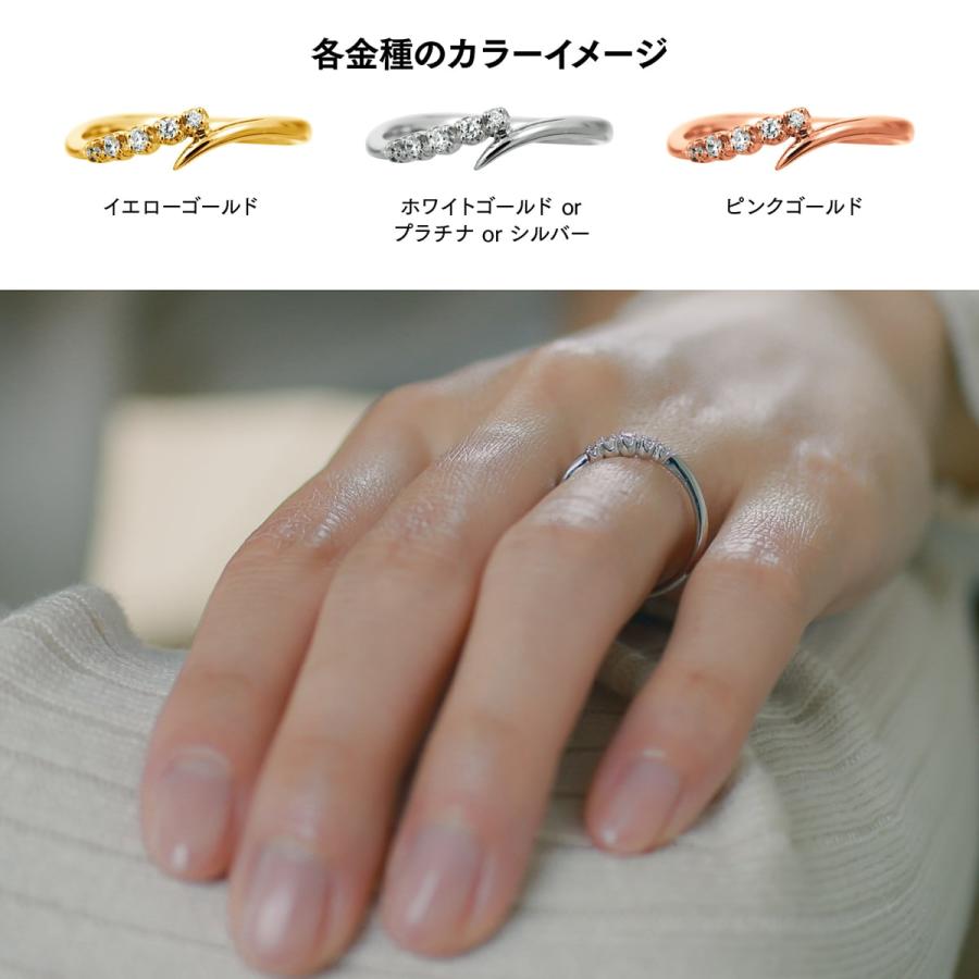 指輪 ダイヤモンド リング レディース シンプル k18 イエローゴールド ホワイトゴールド ピンクゴールド 極細リング 天然ダイヤモンド 日本製 プレゼント ギフトの画像