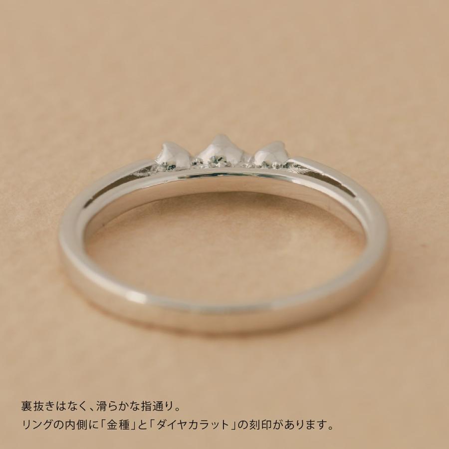 指輪 ダイヤモンド リング レディース シンプル k18 イエローゴールド ホワイトゴールド ピンクゴールド 天然ダイヤモンド ファッションリング 日本製の画像