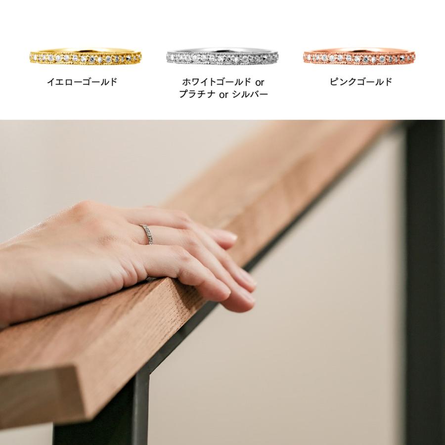 指輪 ダイヤモンド リング レディース シンプル k18 イエローゴールド ホワイトゴールド ピンクゴールド 天然ダイヤモンド ファッションリング 日本製の画像