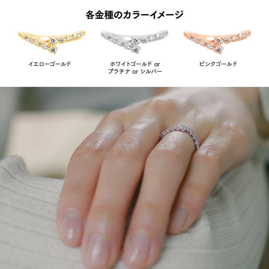 指輪 ダイヤモンド リング レディース シンプル k18 イエローゴールド ホワイトゴールド ピンクゴールド 極細リング 天然ダイヤモンド 日本製 プレゼント ギフトの画像