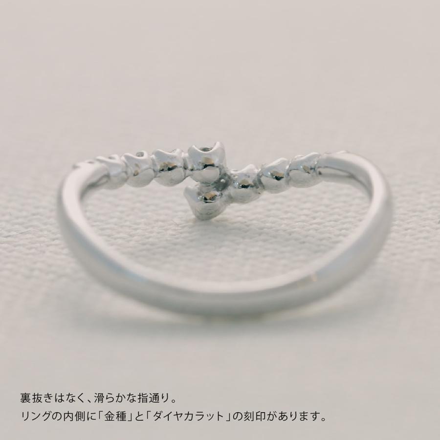 指輪 ダイヤモンド リング レディース シンプル k18 イエローゴールド ホワイトゴールド ピンクゴールド 極細リング 天然ダイヤモンド 日本製 プレゼント ギフトの画像
