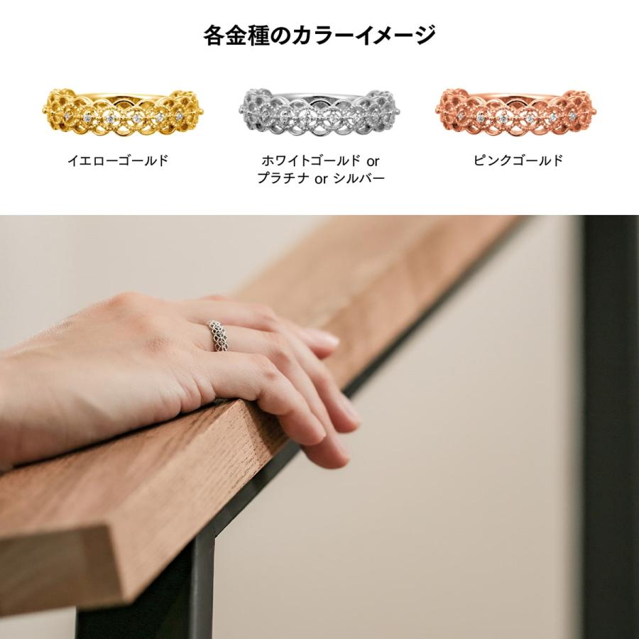 指輪 ダイヤモンド リング レディース シンプル k18 イエローゴールド ホワイトゴールド ピンクゴールド 天然ダイヤモンド ファッションリング 日本製の画像