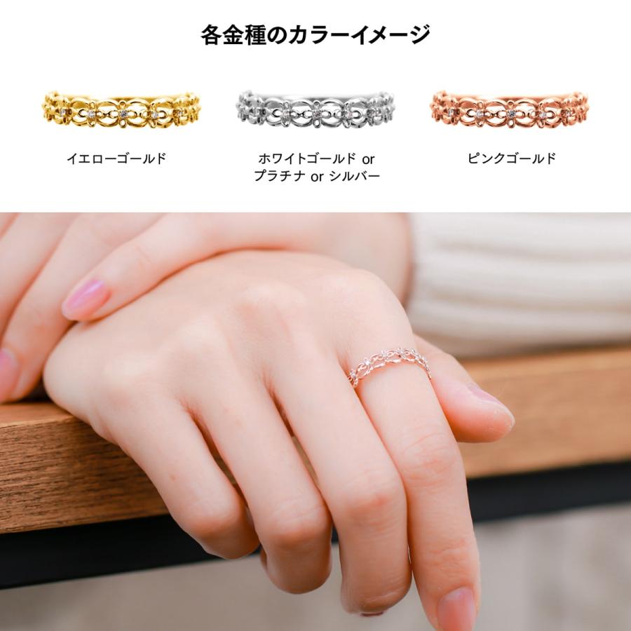 指輪 ダイヤモンド リング レディース シンプル k10 イエローゴールド ホワイトゴールド ピンクゴールド 天然ダイヤモンド ファッションリング 日本製の画像