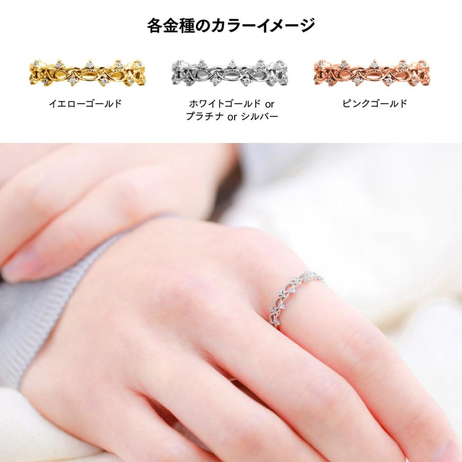 指輪 ダイヤモンド リング レディース シンプル k18 イエローゴールド ホワイトゴールド ピンクゴールド 天然ダイヤモンド ファッションリング 日本製の画像