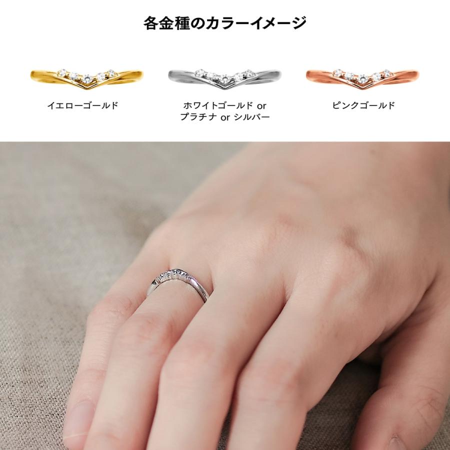 指輪 ダイヤモンド リング レディース シンプル k18 イエローゴールド ホワイトゴールド ピンクゴールド 天然ダイヤモンド ファッションリング 日本製の画像