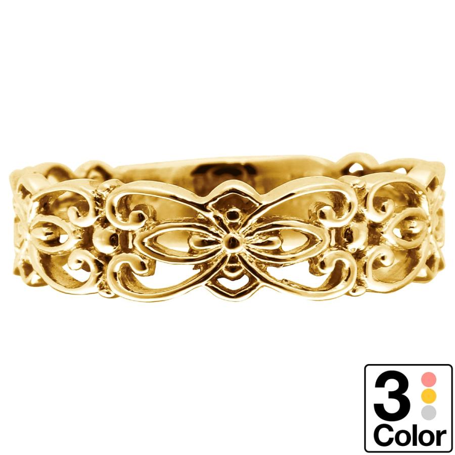 ココカル 地金 K10 ゴールド リング 透かし 幅広 14.5号 cococaru 指輪