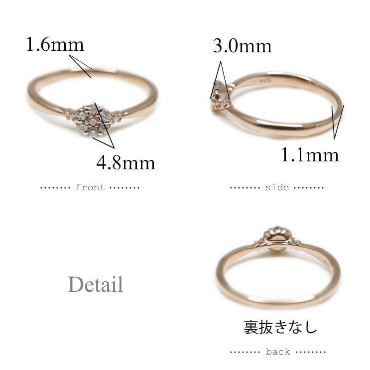 指輪 ダイヤモンド リング レディース シンプル k18 イエローゴールド ホワイトゴールド ピンクゴールド 日本製 プレゼント ギフト クリスマス 卒業式の画像