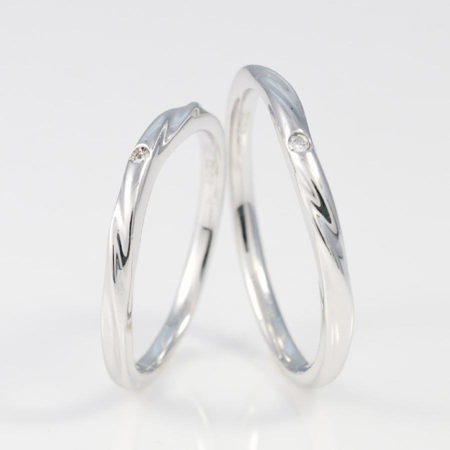 ペアリング プラチナ 2本セット 天然ダイヤモンド 安い ダイヤモンド 日本製 おしゃれ プレゼント ギフト クリスマス 卒業式 入学式の画像