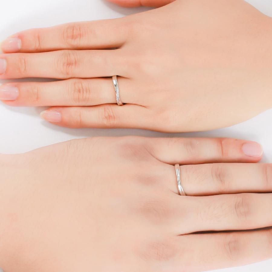 結婚指輪 マリッジリング 安い プラチナ ダイヤモンド 2本セット 天然ダイヤモンド 金属アレルギー プレゼント ギフト クリスマス 卒業式 入学式_5