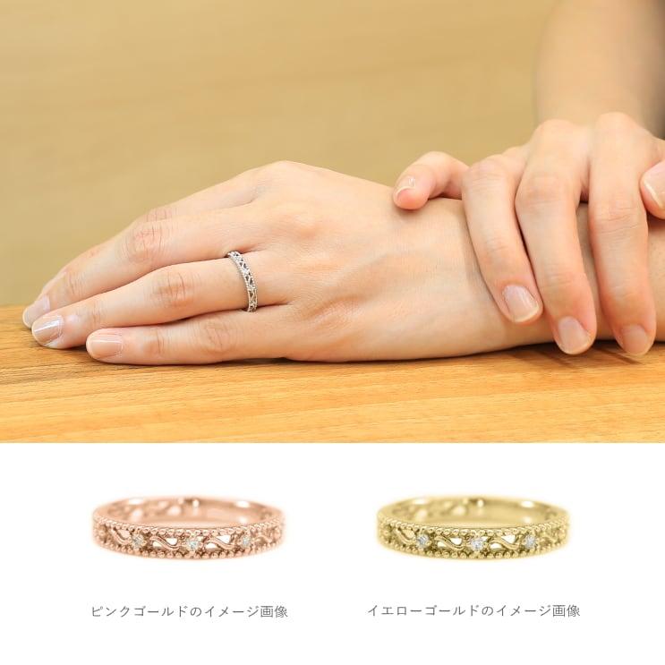 指輪 レディース ダイヤモンド リング k10 イエローゴールド ホワイトゴールド ピンクゴールド ファッション 天然ダイヤモンド 日本製 プレゼント ギフトの画像