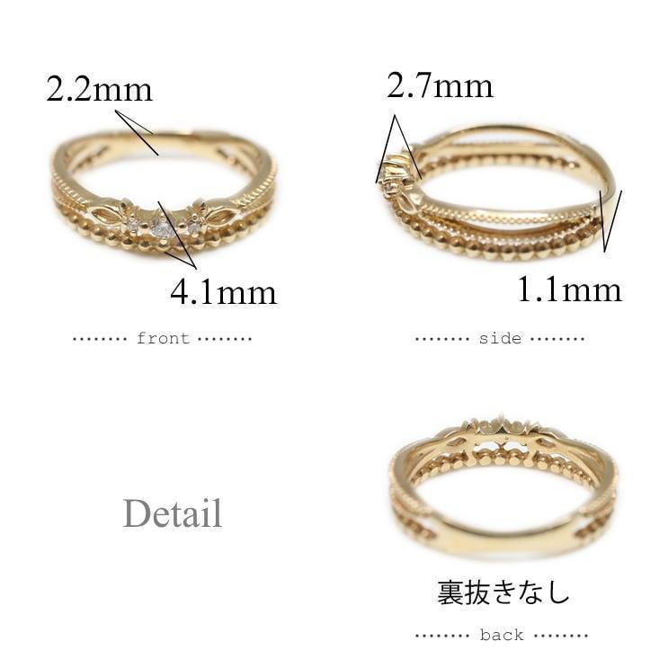 指輪 レディース ダイヤモンド リング k18 イエローゴールド ホワイトゴールド ピンクゴールド ファッション 天然ダイヤモンド 日本製 プレゼント ギフトの画像