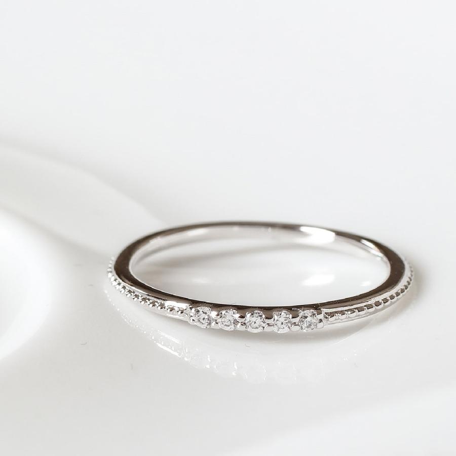 値下げ不可　プラチナ　極細　ダイヤモンド　リング cococaru（ココカル） 指輪 ダイヤモンド リング レディース シンプル