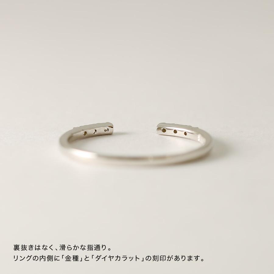 指輪 フォークリング ダイヤモンド リング レディース シンプル k10 イエローゴールド ホワイトゴールド ピンクゴールド 極細リング 天然ダイヤモンド 日本製の画像