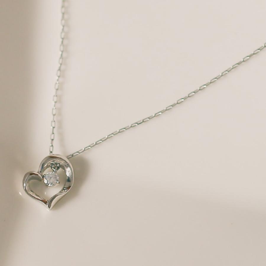 K10ハート型 刻印入りダイヤモンドネックレス K10ハート型 刻印入りダイヤモンドネックレス