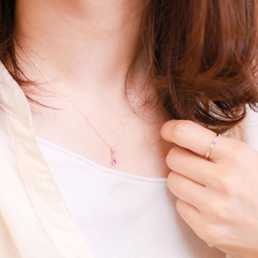 ルビー ネックレス k10 イエローゴールド ホワイトゴールド ピンクゴールド ダイヤモンドネックレス 日本製 プレゼント ギフト クリスマス 卒業式 入学式の画像