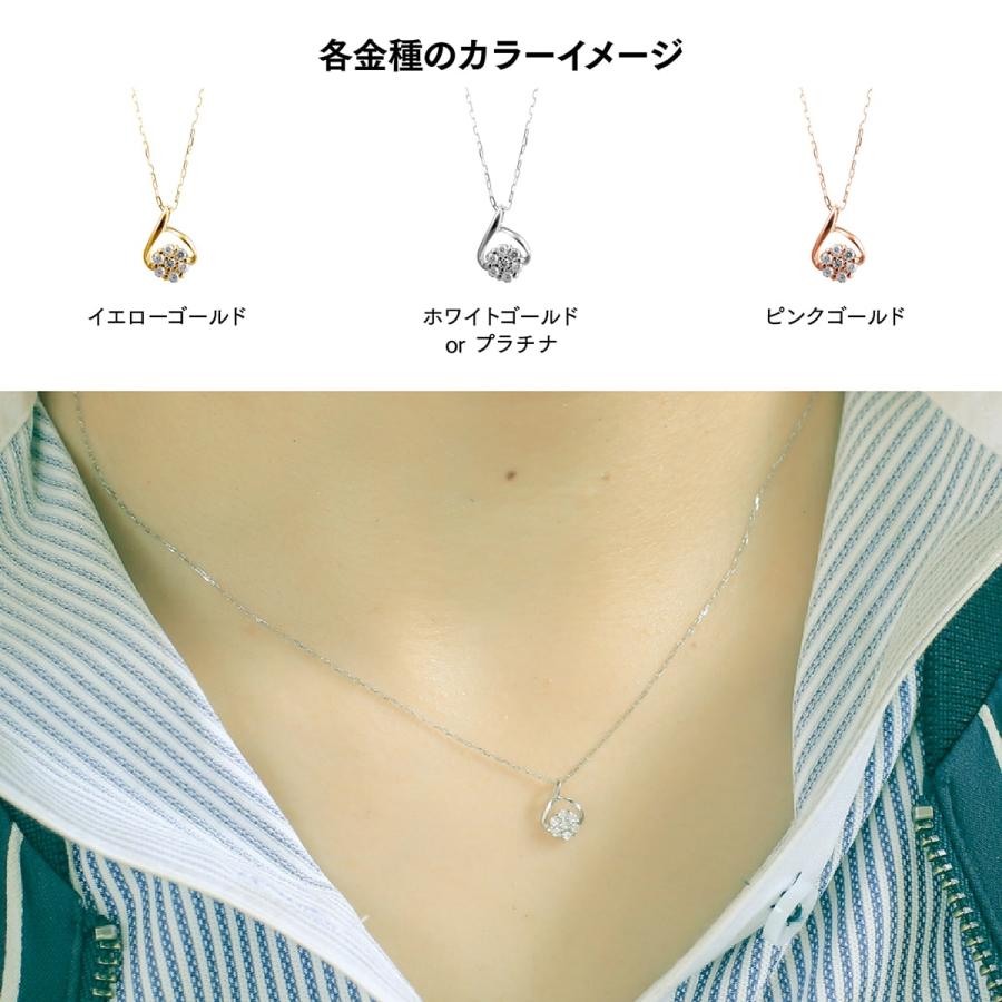ダイヤモンド ネックレス k10 イエローゴールド ホワイトゴールド ピンクゴールド 品質保証書 天然ダイヤモンド 日本製 おしゃれ プレゼント ギフト クリスマスの画像