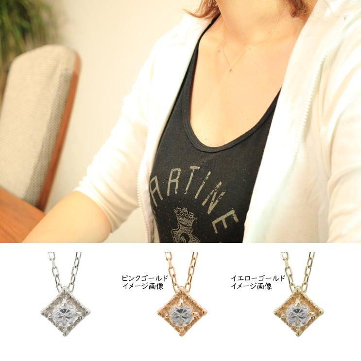 cococaru（ココカル） ネックレス ダイヤモンド k18 一粒 イエロー