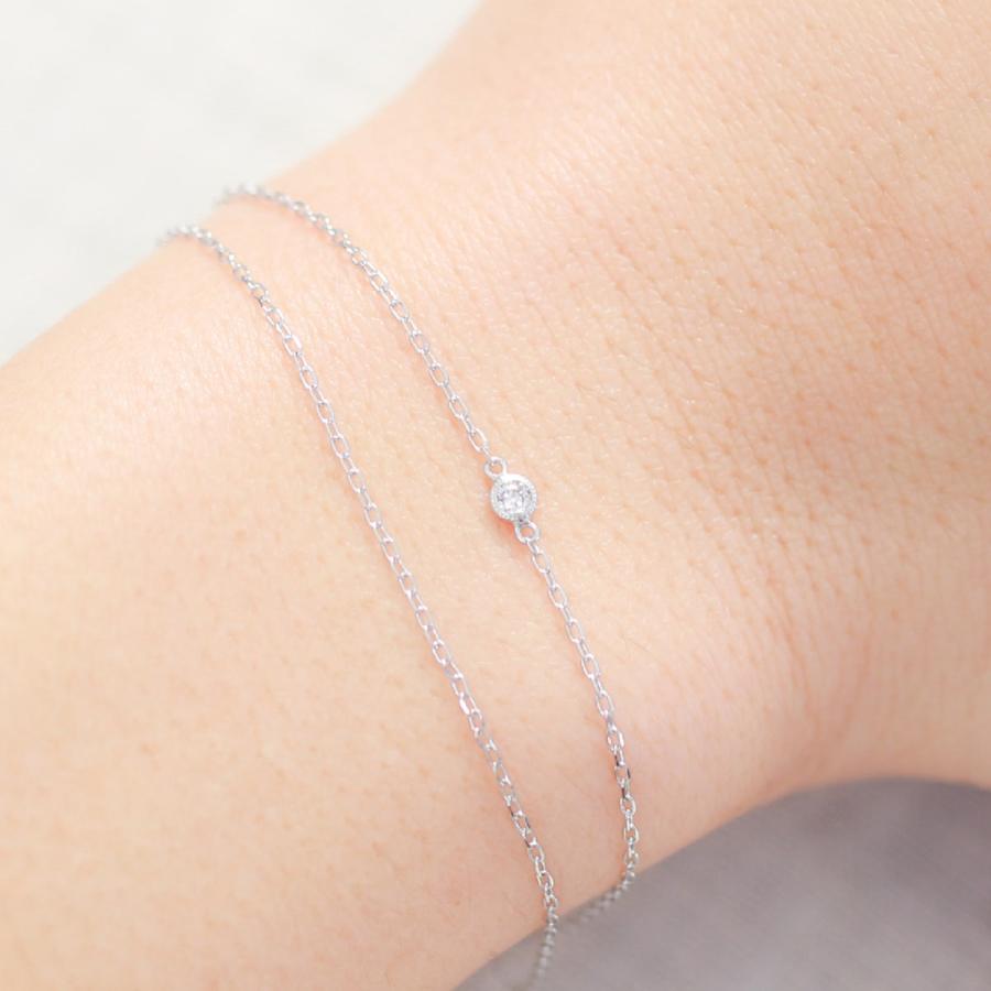 cococaru（ココカル） ダイヤモンド ブレスレット 2連 小豆チェーン