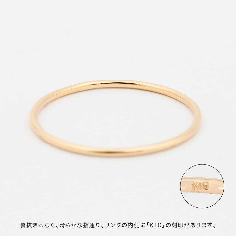 cococaru 地金 リング k10 イエローゴールド 地金リング 極細