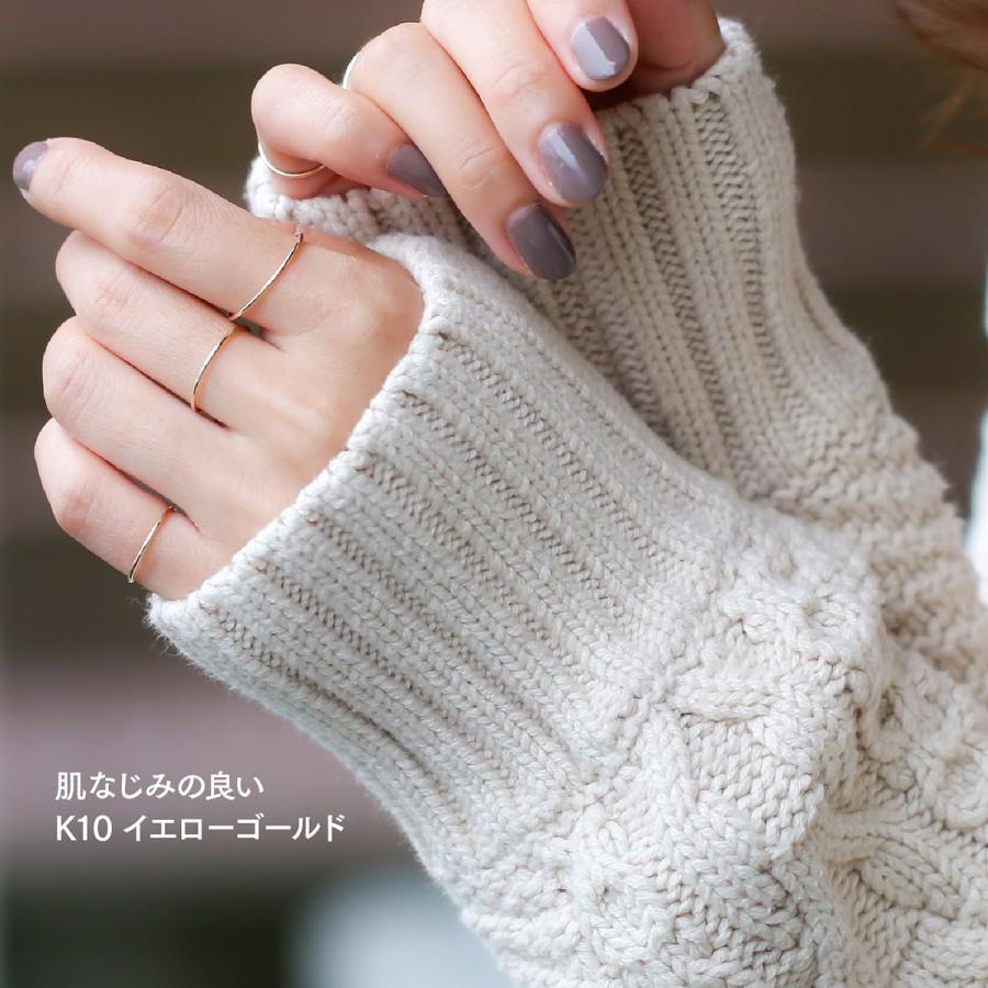 cococaru K10イエローゴールド 極細ミル打ちリング　15号 cococaru（ココカル） 地金 リング k10 イエローゴールド 地金リング
