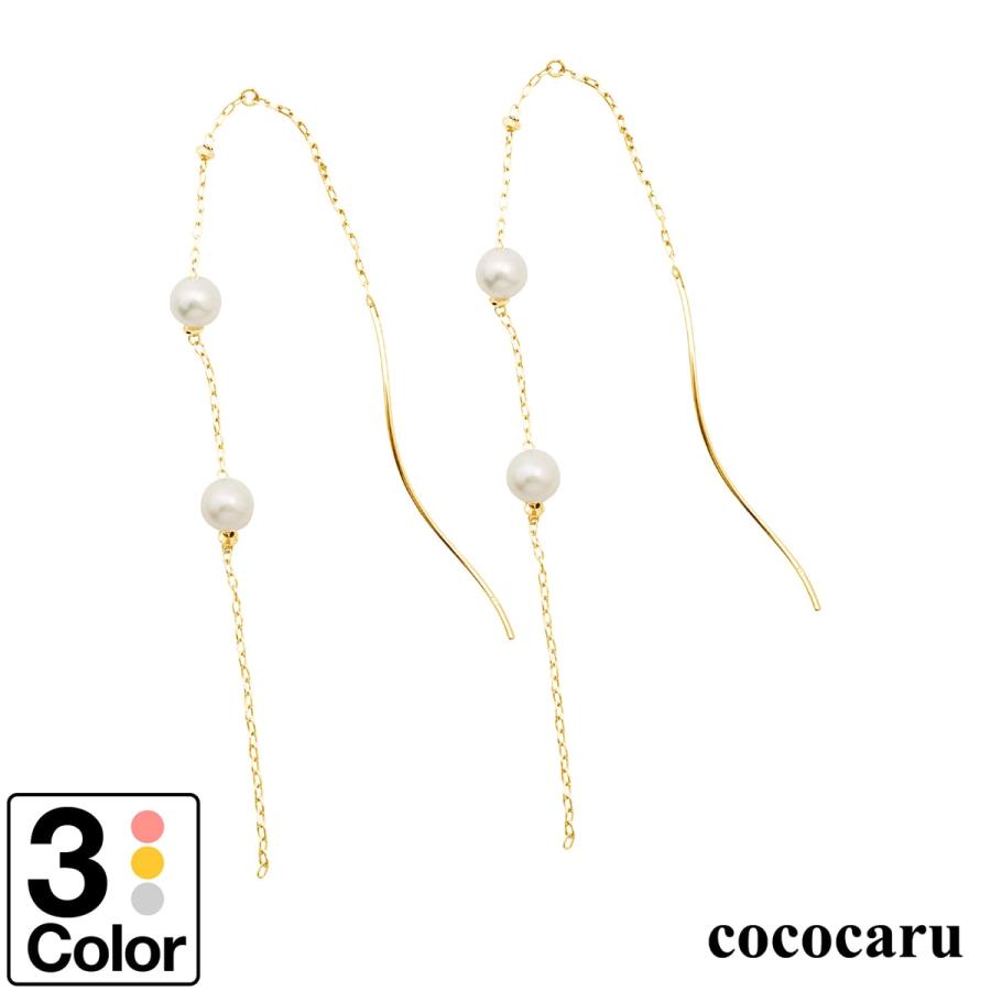 ココカル K10 YG アメリカンピアス チェーンピアス cococaru ピアス アメリカンピアス チェーン k10 イエロー