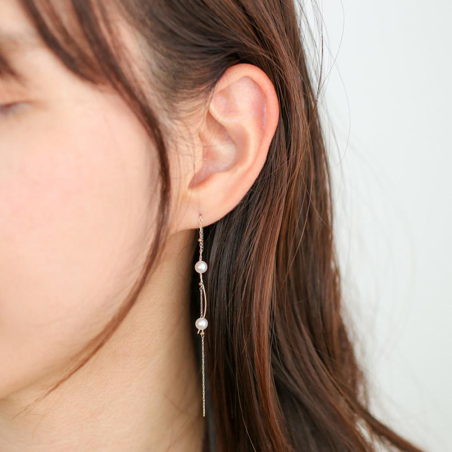 cococaru（ココカル） ピアス アメリカンピアス チェーン 淡水パール